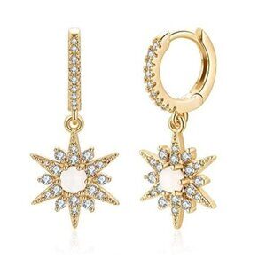 Starburst Gold Hoop Earrings